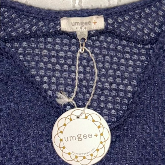 Umgee+ plus women’s twist‎ top open weave crochet top 3/4 length sleeve size XL - Picture 2 of 7